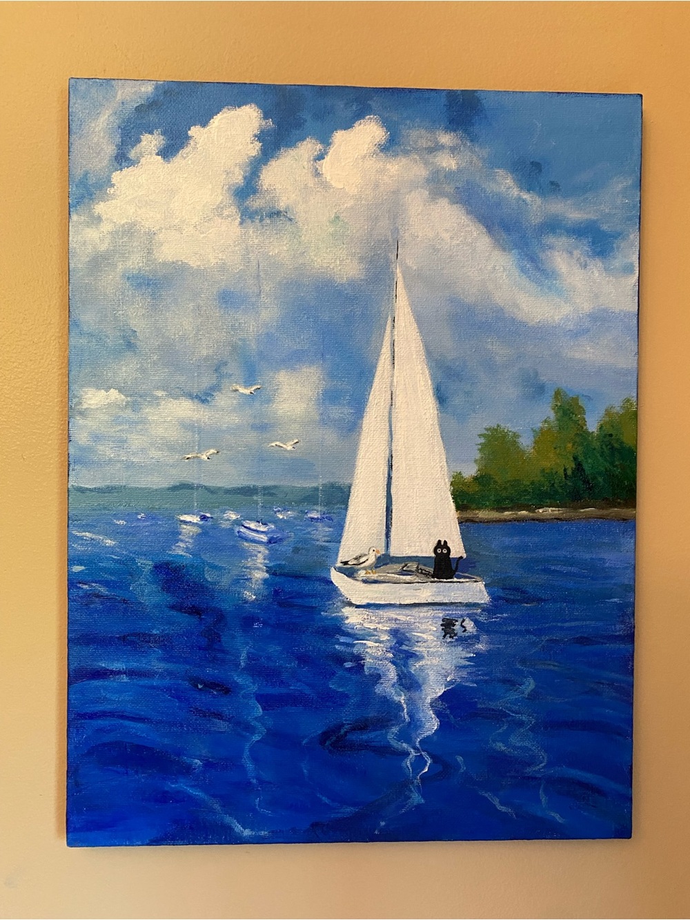 Original Blue Sailing Canvas Wall Art